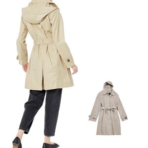 London Fog Beige Hooded Trench Coat